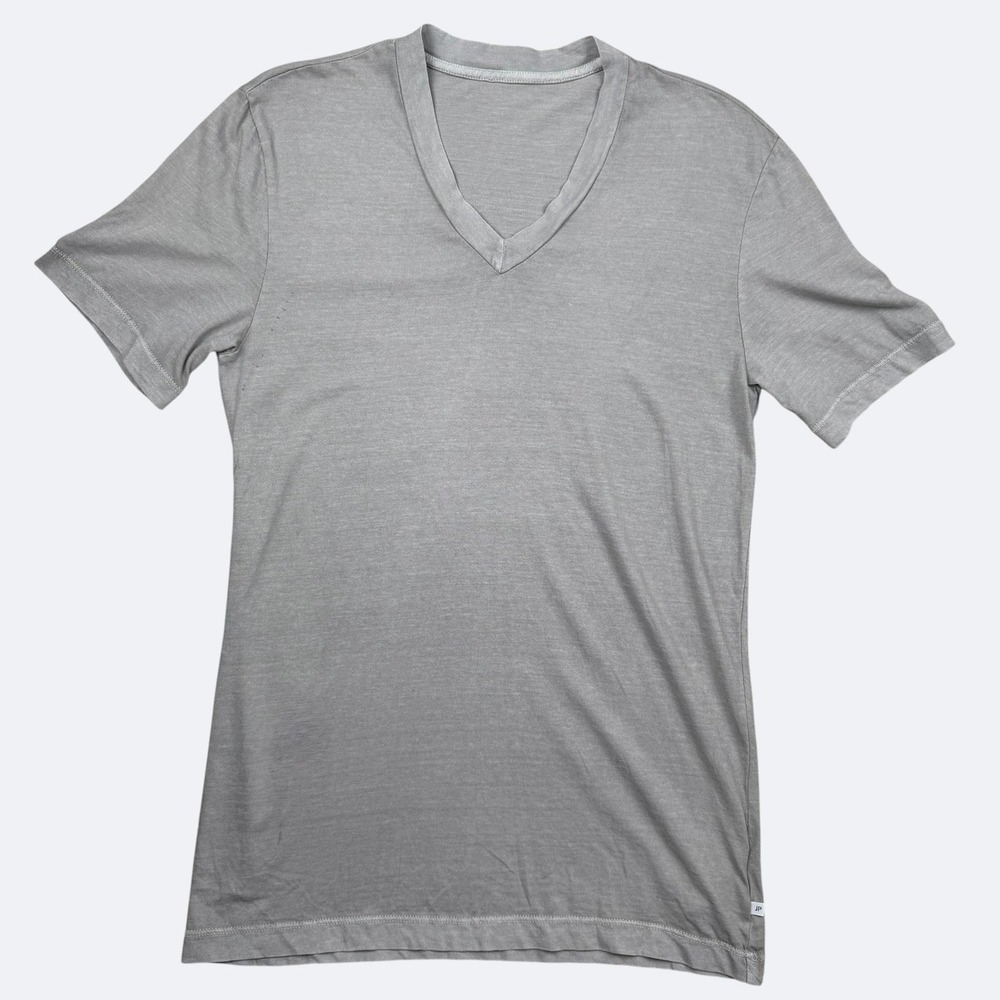 James Perse Standard Shirt Mens‎ XS Gray V Neck Tee Combed Cotton USA MLJ3352